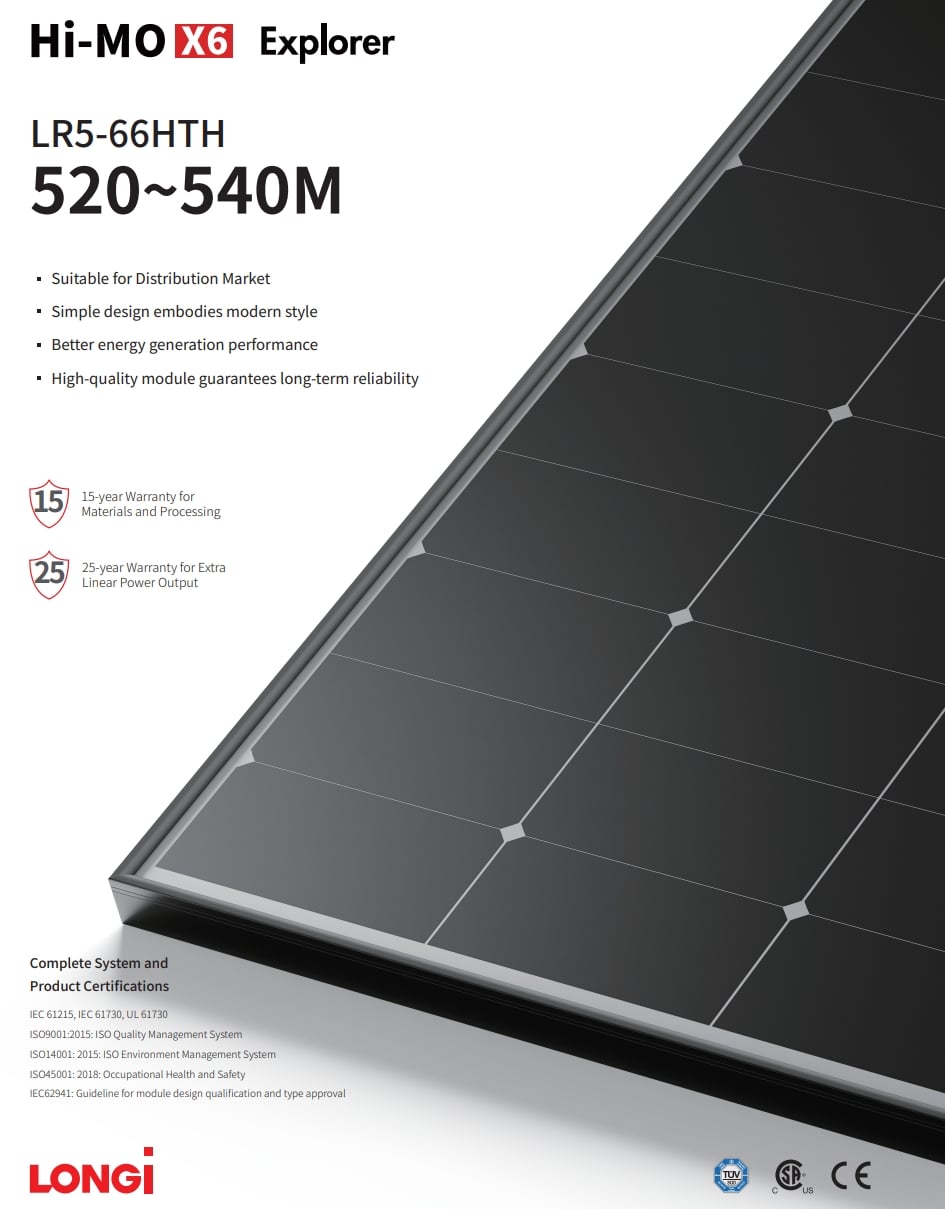 Hi-MO X6 Explorer LR5-66HTH 520-540M