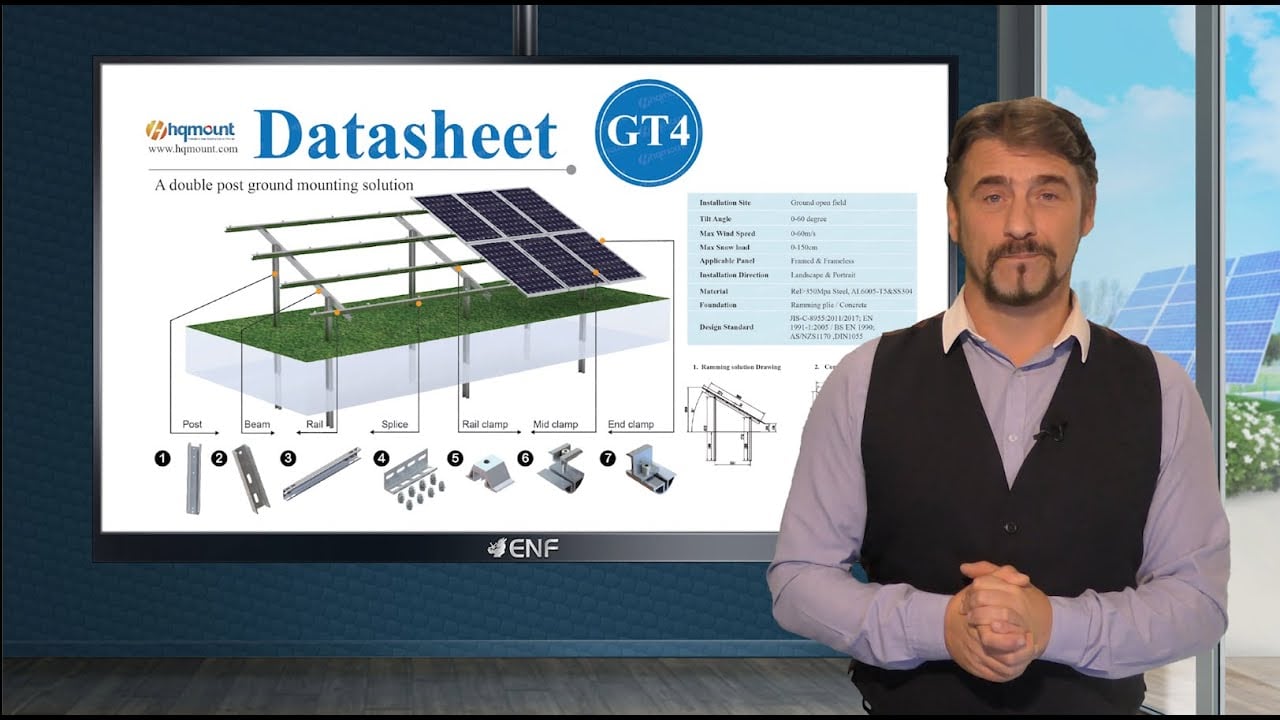 HQ-GT4 Double Post Solar Ground Mounting Solution